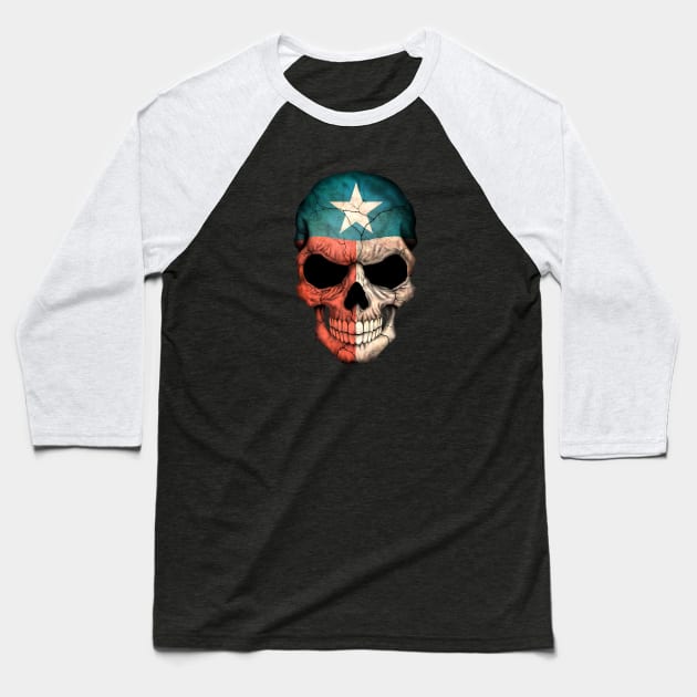 Texas Flag Skull Baseball T-Shirt by jeffbartels